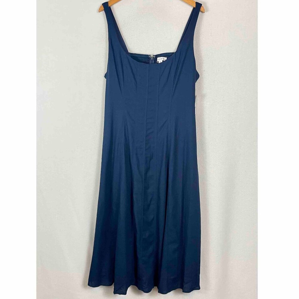 And Now This NWT Sleeveless Linen Blend Midi Dark Blue Sundress Womens Size XXL